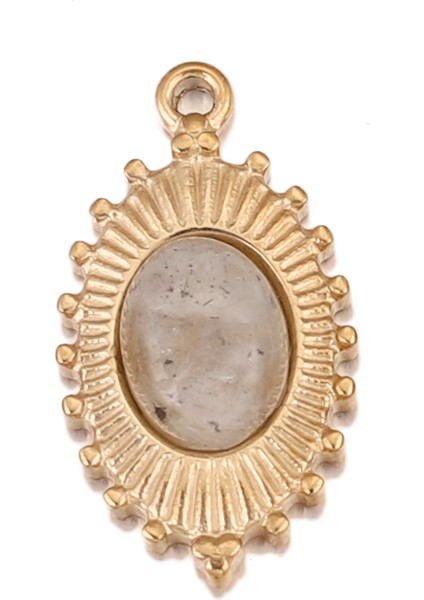 B3 Paslanmaz Çelik 18KGOLD Gözyaşı Oval Charms Doğal Taş Kolye Kadınlar Için Kolye Takı Yapımı Bulguları (Yurt Dışından)