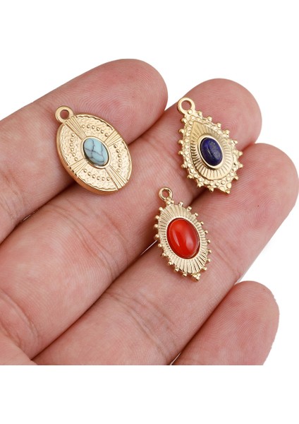 B3 Paslanmaz Çelik 18KGOLD Gözyaşı Oval Charms Doğal Taş Kolye Kadınlar Için Kolye Takı Yapımı Bulguları (Yurt Dışından) indirimleri