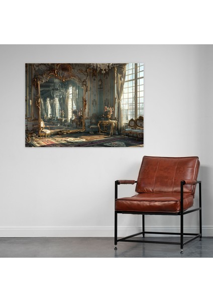 Barok Tarzı Tablo Süs Ayna Duvar Sanatı - Barok, Kanvas Tablo, Duvar Dekorasyonu, Ev Dekorasyonu, 70 x 50 cm