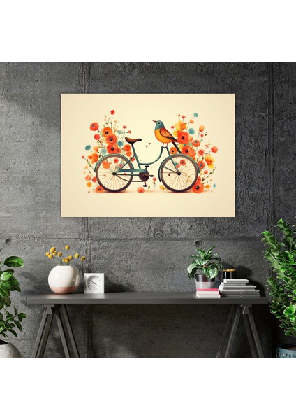 Retro Bisiklet Duvar Tablosu - Bisiklet, Vintage, Kanvas Tablo, Ev Dekorasyonu, 50X30
