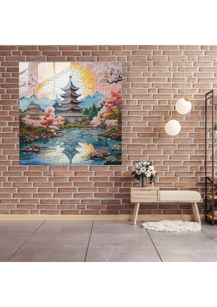 Asya Elegance Cam Baskı - Asya, Modern Sanat, Muhteşem Pagoda, Cam Sanatı, 30X30