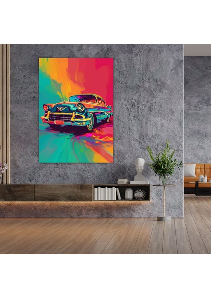 Andy Warhol Duvar Sanatı - Renkli Retro Araba - Andy Warhol, Duvar Sanatı, Ev Dekorasyonu, Andy Warhol, 50 x 70 cm