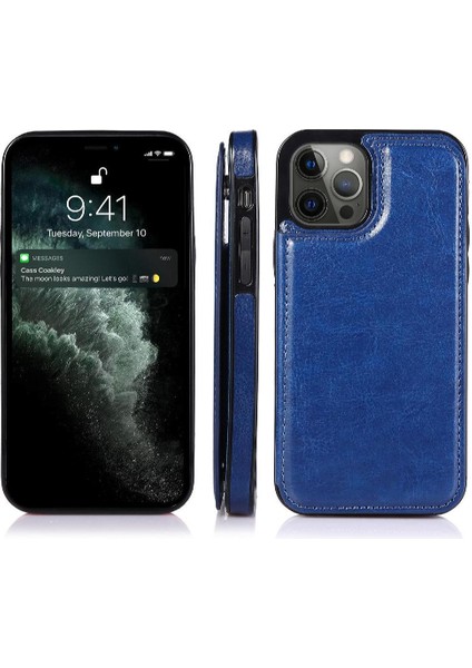 Kart Tutucu ile IPhone 14 Pro Max Pu Deri Kickstand Için Cüzdan Kılıf (Yurt Dışından)