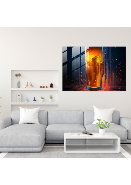 Pikselli Bira Bardağı Baskı - Bira, Cam Baskı, Modern Elemanlar, Ev Dekorasyonu, 30X45 fiyatları