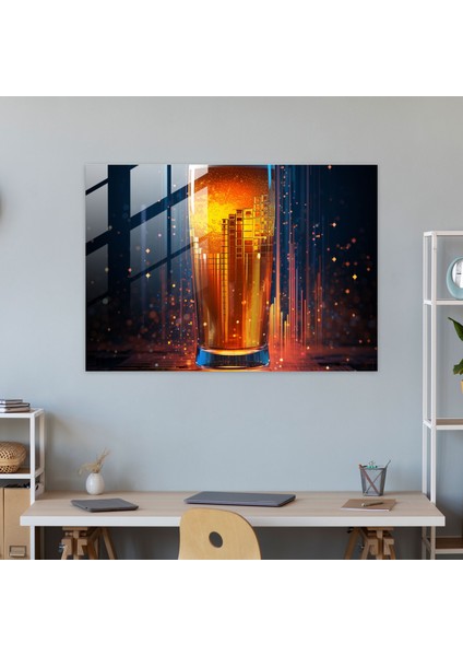 Pikselli Bira Bardağı Baskı - Bira, Cam Baskı, Modern Elemanlar, Ev Dekorasyonu, 30X45 modelleri