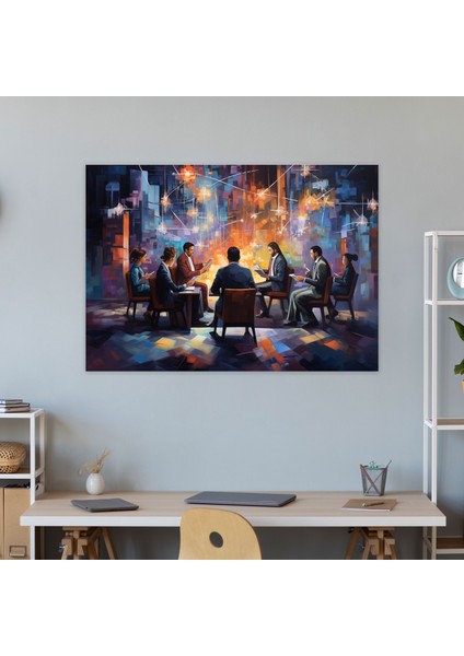 Blockchain Konferansı Kanvas Tablo - Blockchain, Inovasyon, Duvar Sanatı, Grup Insan, 70 x 50 cm fiyatları