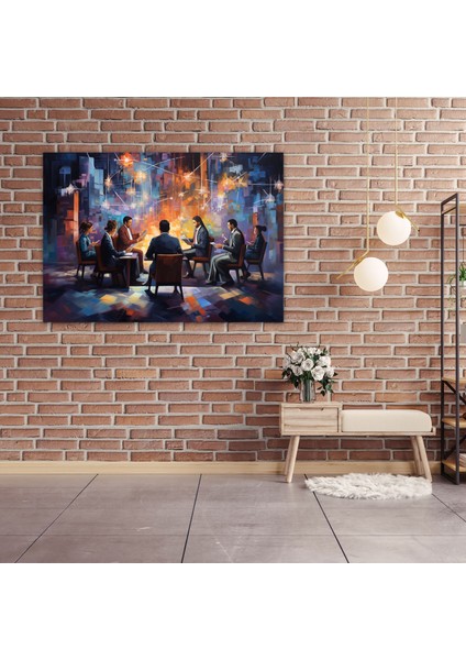 Blockchain Konferansı Kanvas Tablo - Blockchain, Inovasyon, Duvar Sanatı, Grup Insan, 70 x 50 cm modelleri