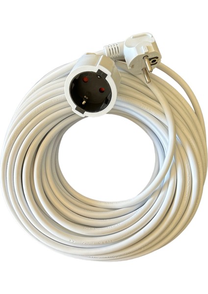 3g 1 Mm² 2200W Profesyonel Uzatma Kablosu - Beyaz 7 Metre