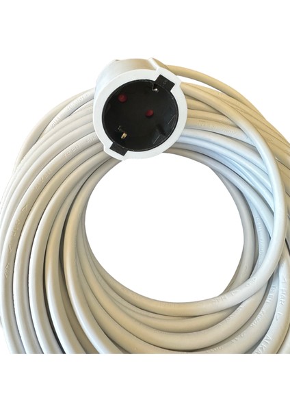 3g 1 Mm² 2200W Profesyonel Uzatma Kablosu - Beyaz 7 Metre