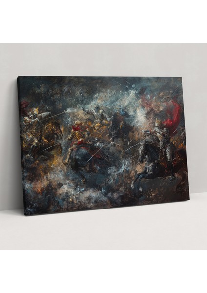 Dramatik Savaş Duvar Tablosu - Barok, Barok Tarzı Tablo, Kanvas Tablo, Duvar Dekorasyonu, 70 x 50 cm