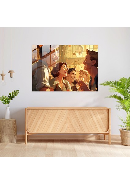 Bira Bardağı Duvar Sanatı - Bira, Vintage Illüstrasyon, Arkadaş Grubu, Retro, 30X45 modelleri
