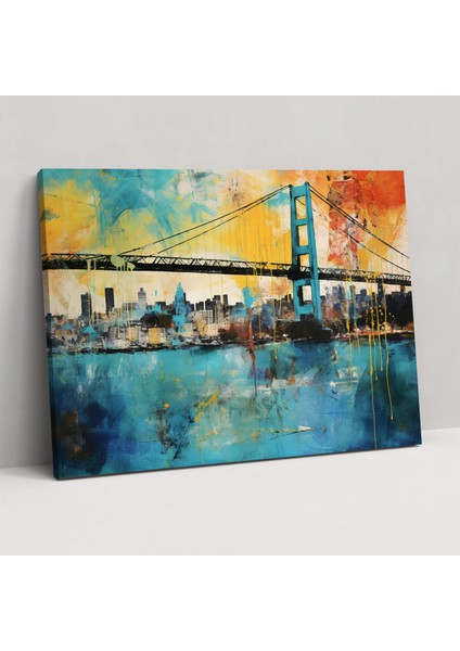 Boğaz Köprüsü Kanvas Tablo - Boğaz Köprüsü, Eklektik Vibe, Duvar Sanatı, Modern, 70 x 50 cm