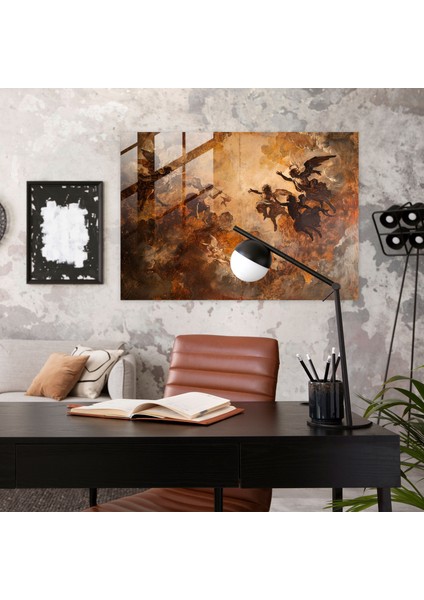 Barok Tarzı Resim Cam Duvar Sanatı - Barok, Alegorik Sahne, Cam Sanatı, Karmaşık Sembolizm, 70 x 50 cm fiyatları