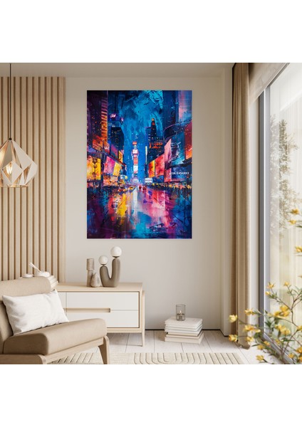 Canlı Gece Şehir Manzarası Kanvas Tablo - Ashvin Harrison, Şehir Manzarası, Ev Dekorasyonu, Kanvas Tablo, 70X100
