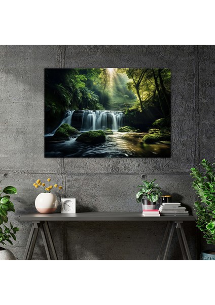 Blockchain Şelalesi Kanvas Tablo - Blockchain, Duvar Sanatı, Doğa Fotoğrafçılığı, Ev Dekorasyonu, 70 x 50 cm fiyatları