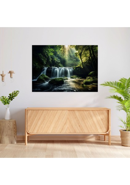 Blockchain Şelalesi Kanvas Tablo - Blockchain, Duvar Sanatı, Doğa Fotoğrafçılığı, Ev Dekorasyonu, 70 x 50 cm modelleri