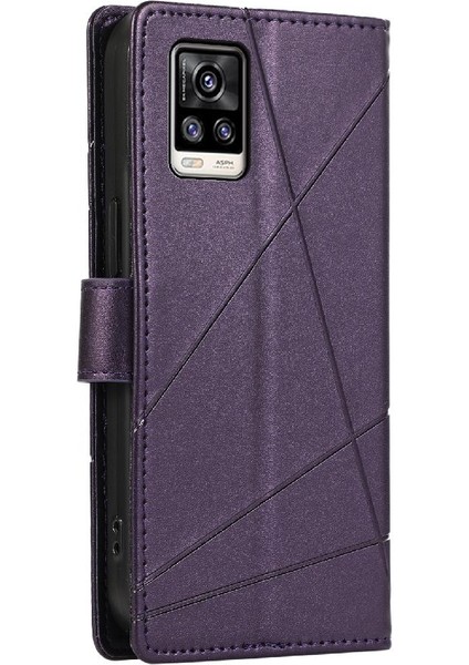 Vivo V20 Kickstand Şok Emici Üç Kart Yuvaları Için Flip Case (Yurt Dışından)