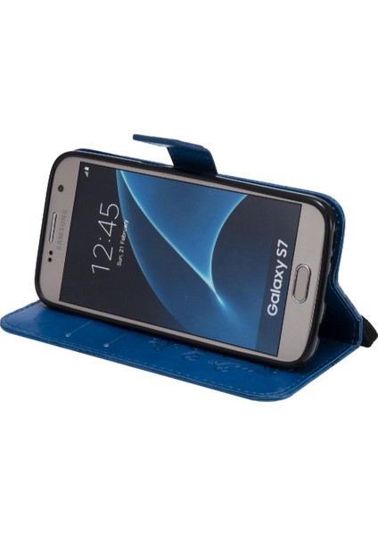 Samsung Galaxy S7 Flip Kickstand Pu Deri Kart Yuvası Standı ile (Yurt Dışından)