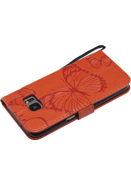 Samsung Galaxy S7 Flip Kickstand Pu Deri Kart Yuvası Standı ile (Yurt Dışından)