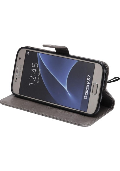 Samsung Galaxy S7 Flip Kickstand Pu Deri Kart Yuvası Standı ile (Yurt Dışından)