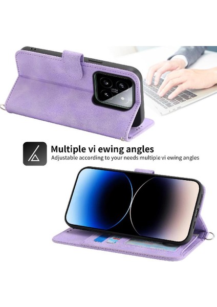 Xiaomi 14 Çoklu Kredi Kartı Yuvaları Için Flip Case Bileklik Kabartmalı (Yurt Dışından) indirimleri