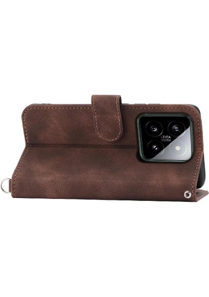 Xiaomi 14 Çoklu Kredi Kartı Yuvaları Için Flip Case Bileklik Kabartmalı (Yurt Dışından) fırsatları