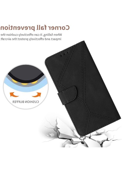 Realme C65 4g Için Flip Case Yüksek Kalite Tpu Dikiş Kabartmalı Yumuşak Pu (Yurt Dışından)