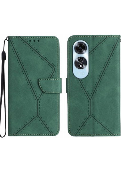 Oppo A60 4g Deri Cüzdan Dikiş Için Flip Case Kabartmalı Yumuşak Pu Yüksek (Yurt Dışından)