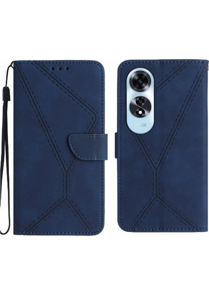 Oppo A60 4g Deri Cüzdan Dikiş Için Flip Case Kabartmalı Yumuşak Pu Yüksek (Yurt Dışından)