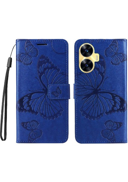 Kart Yuvası Standı Manyetik ile Realme C55 4g Flip Kickstand Için Flip Case (Yurt Dışından)