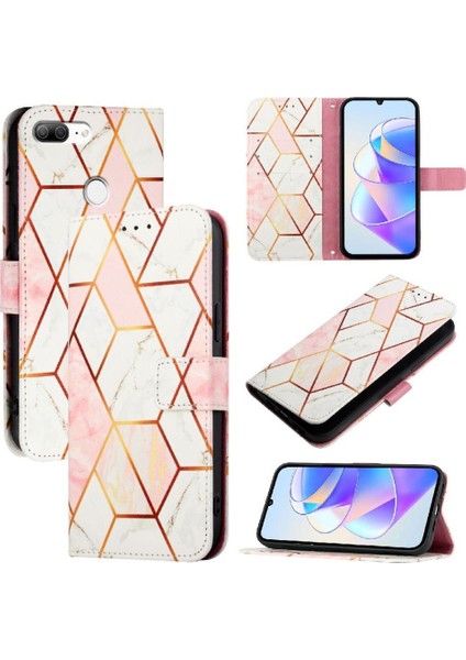 Huawei P Akıllı 2018 Cüzdan Mermer Desen Kickstand Pu Deri (Yurt Dışından)