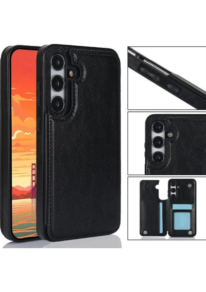 Cüzdan Kılıf Samsung Galaxy A15 4g/5g Pu Deri Kart Tutucu Toka ile (Yurt Dışından)
