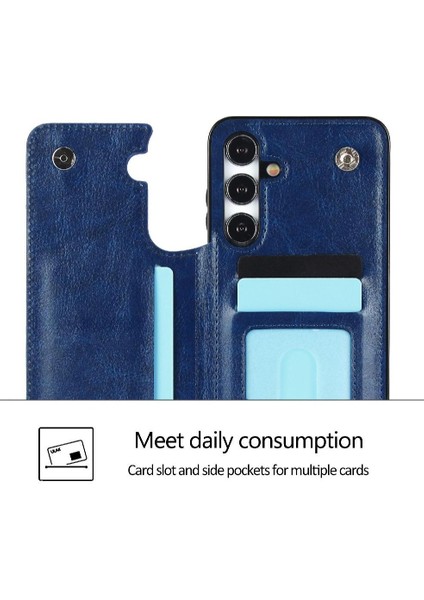 Cüzdan Kılıf Samsung Galaxy A15 4g/5g Pu Deri Kart Tutucu Toka ile (Yurt Dışından)