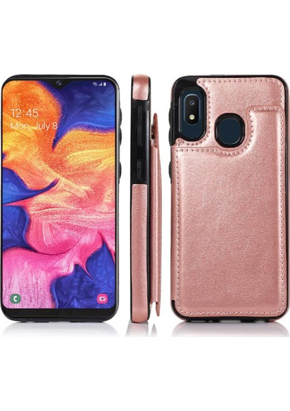 Cüzdan Kılıf Samsung Galaxy A20E / A10E Pu Deri Çift Manyetik (Yurt Dışından)