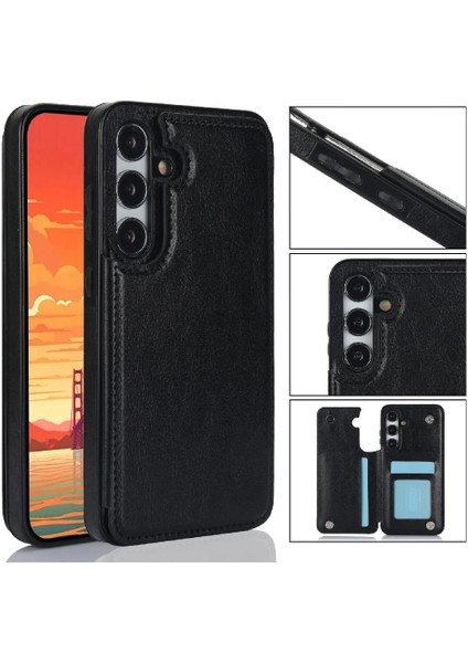 Kart Tutucu Kickstand ile Samsung Galaxy S23 Kart Yuvaları Için Cüzdan Kılıf (Yurt Dışından)