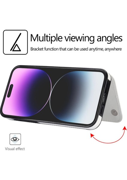 Cüzdan Kılıf IPhone 15 Pro Max Kickstand Çift Manyetik Toka ile Pu (Yurt Dışından) fiyatları