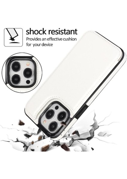 Cüzdan Kılıf IPhone 15 Pro Max Kickstand Çift Manyetik Toka ile Pu (Yurt Dışından) fırsatları