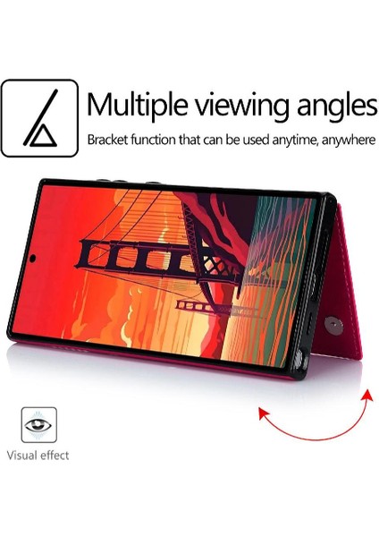 Samsung Galaxy S24 Ultra Kart Yuvaları Için Cüzdan Kılıf Pu Deri Çift (Yurt Dışından) fiyatları