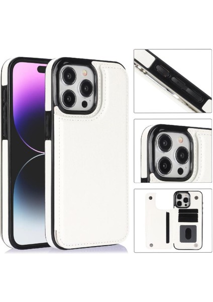 Cüzdan Kılıf IPhone 15 Pro Max Kickstand Çift Manyetik Toka ile Pu (Yurt Dışından) indirimleri