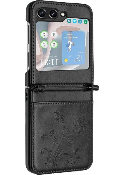 Samsung Galaxy Z Flip5 Pu Deri Kart Tutucu Bilek Kayışı Için Filp Durumda (Yurt Dışından)