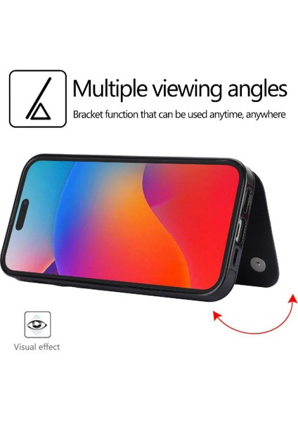 IPhone 15 Için Cüzdan Durumda Artı Kart Yuvaları Kickstand Çift Manyetik Toka (Yurt Dışından) modelleri