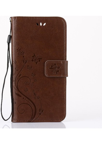 IPhone 7 Için Filp Durumda Artı Kickstand Kart Tutucu Pu Deri Bilek Kayışı (Yurt Dışından)
