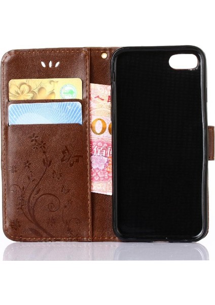 IPhone 7 Için Kickstand Durumda Kart Tutucu Pu Deri Manyetik Kapatma (Yurt Dışından)