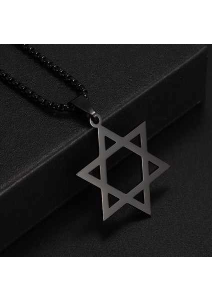 A4551-SIYAH Yaşam Çiçeği Çakra Maneviyat Paslanmaz Çelik Kolye Başmelek Kutsal Geometri Metatron Kolye Kolye Solomon Takı (Yurt Dışından)