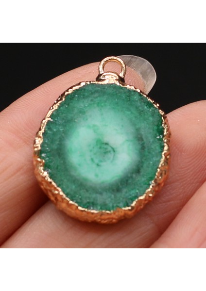 G Doğal Çiçek Druzy Kolye Düzensiz Altın Kaplama Dilim Akik Druzy Charms Takı Yapımı Için Diy Kolye Küpe Hediyeler (Yurt Dışından)