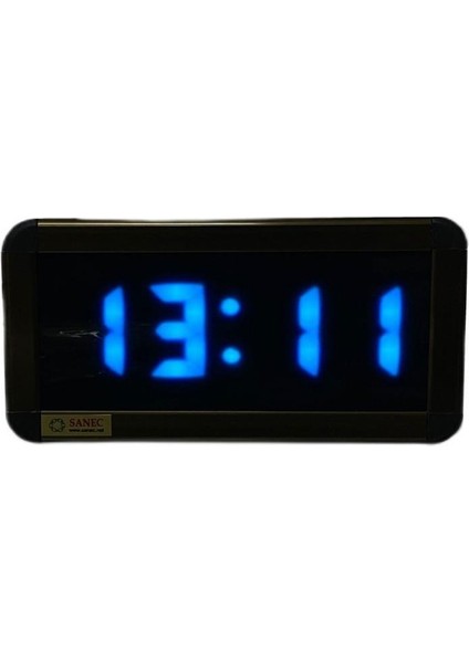 Sanec Dijital LED Duvar ve Masa Saati Derece ve Nem - Turkuaz (Kasa Ölçüsü: 16X40 Cm)