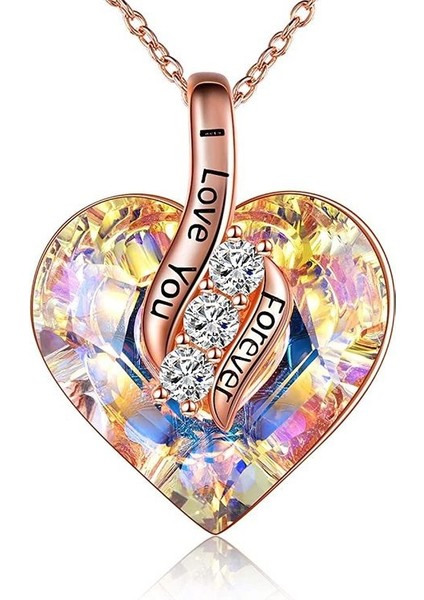 N851 Seni Seviyorum Anne Mektup Kolye Zarif Moda Kristal Kolye Kalp Şeklinde Kolye Kadınlar Için Anne Kolye (Yurt Dışından)