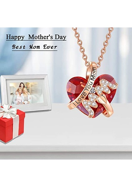 N851 Seni Seviyorum Anne Mektup Kolye Zarif Moda Kristal Kolye Kalp Şeklinde Kolye Kadınlar Için Anne Kolye (Yurt Dışından) modelleri