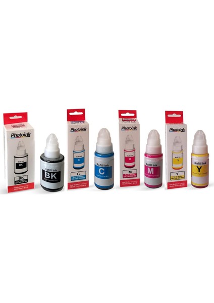 Canon G3410 4 Renk Mürekkep 135 ml - 70 ml GI-490