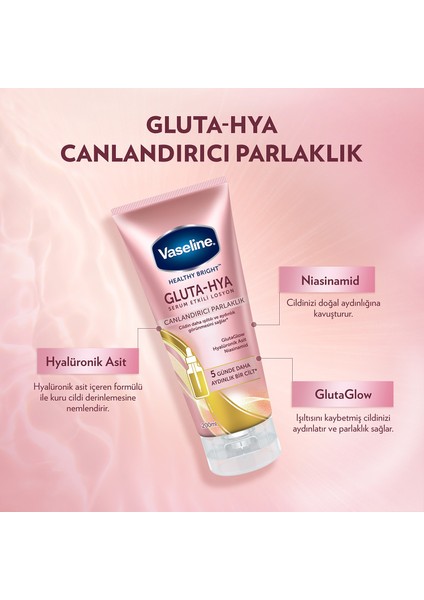 Gluta Hya Serum Etkili Losyon 200 ml + Vaseline Gluta Hya Serum Etkili UV Losyon 200 ml